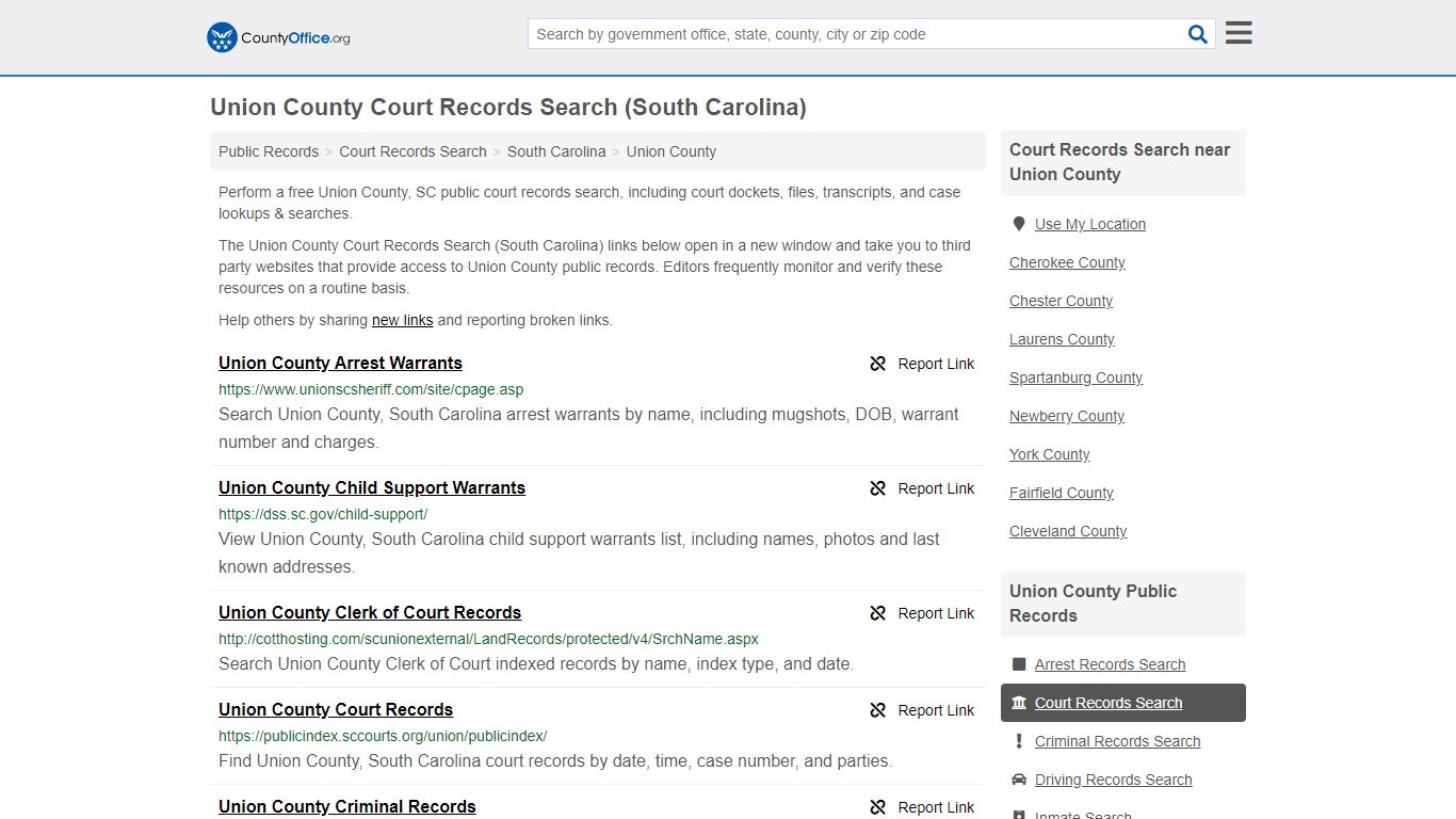 Union County Court Records Search (South Carolina) - County Office